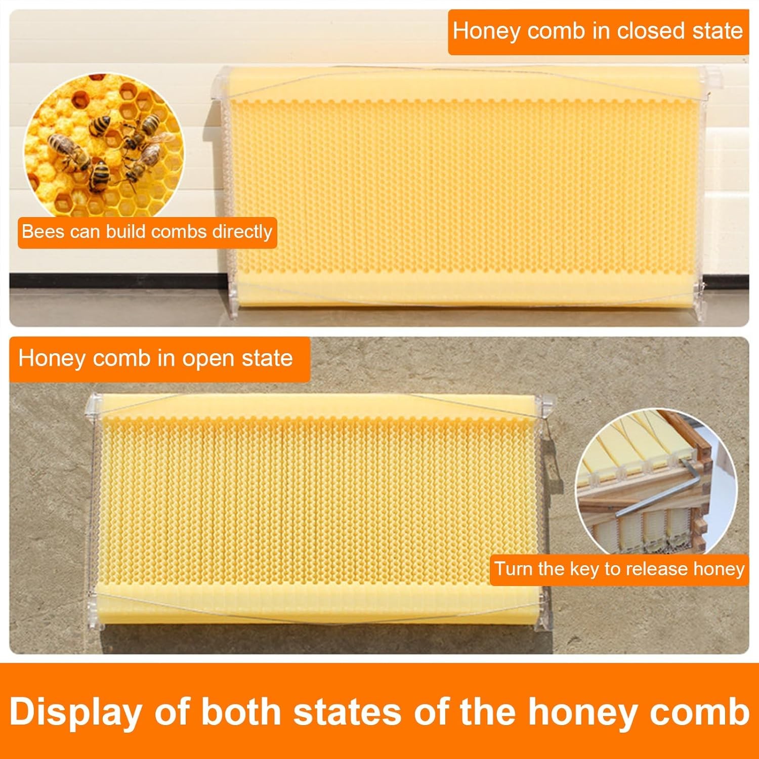 Wooden Automatic Beehive Kit with 7pcs Auto Beekeeping Frames + Hive Stand