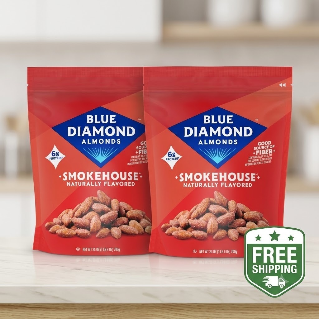 Blue Diamond Almonds Gluten Free Smokehouse Flavored Snack Nuts, 25 Oz (2 Pack)