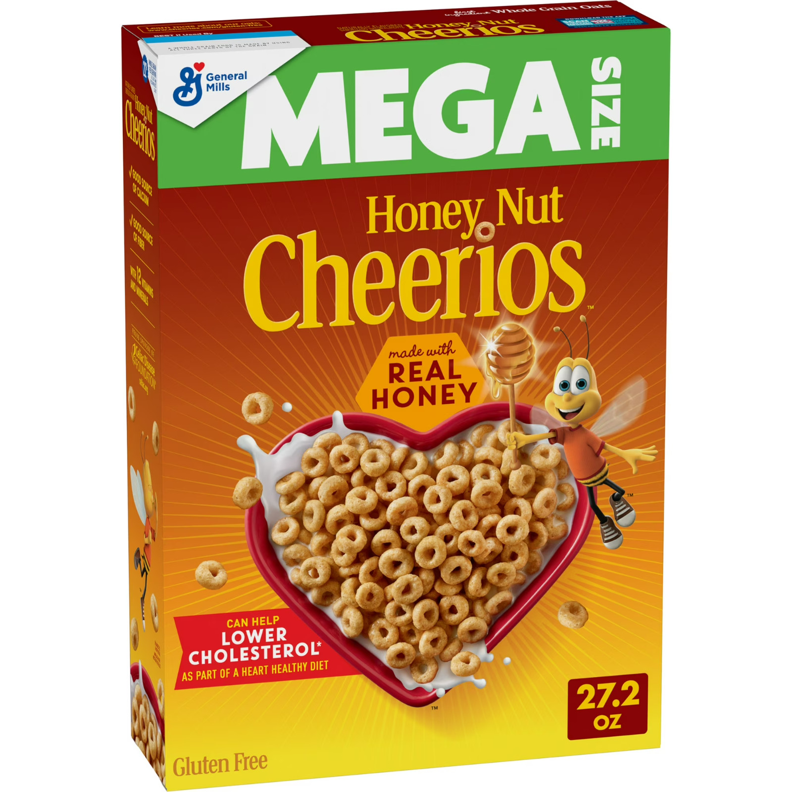 Honey Nut Cheerios,Heart Healthy Breakfast Cereal, Mega Size, 27.2 Free Shipping