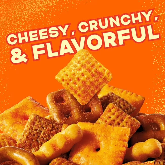 Chex Mix Cheddar Savory Snack Mix, Salty Snacks Tub, 20 oz