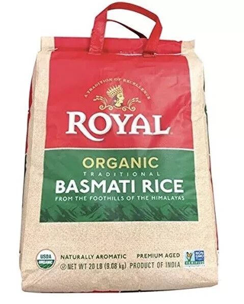 Organic Royal Traditional Basmati Rice 20 Lb