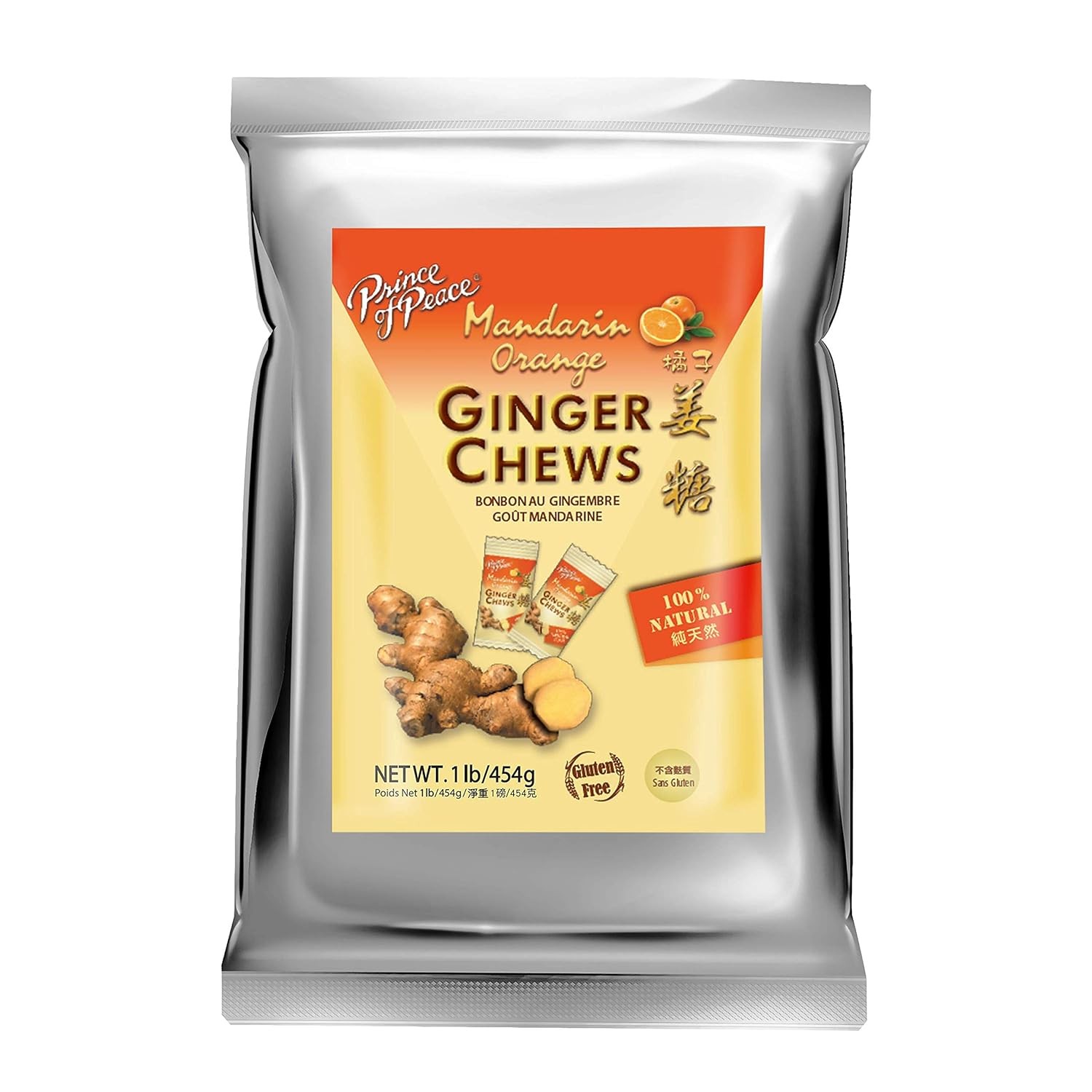 Prince of Peace Ginger Chews with Mango, 1 lb. – Candied Ginger – Mango Candy