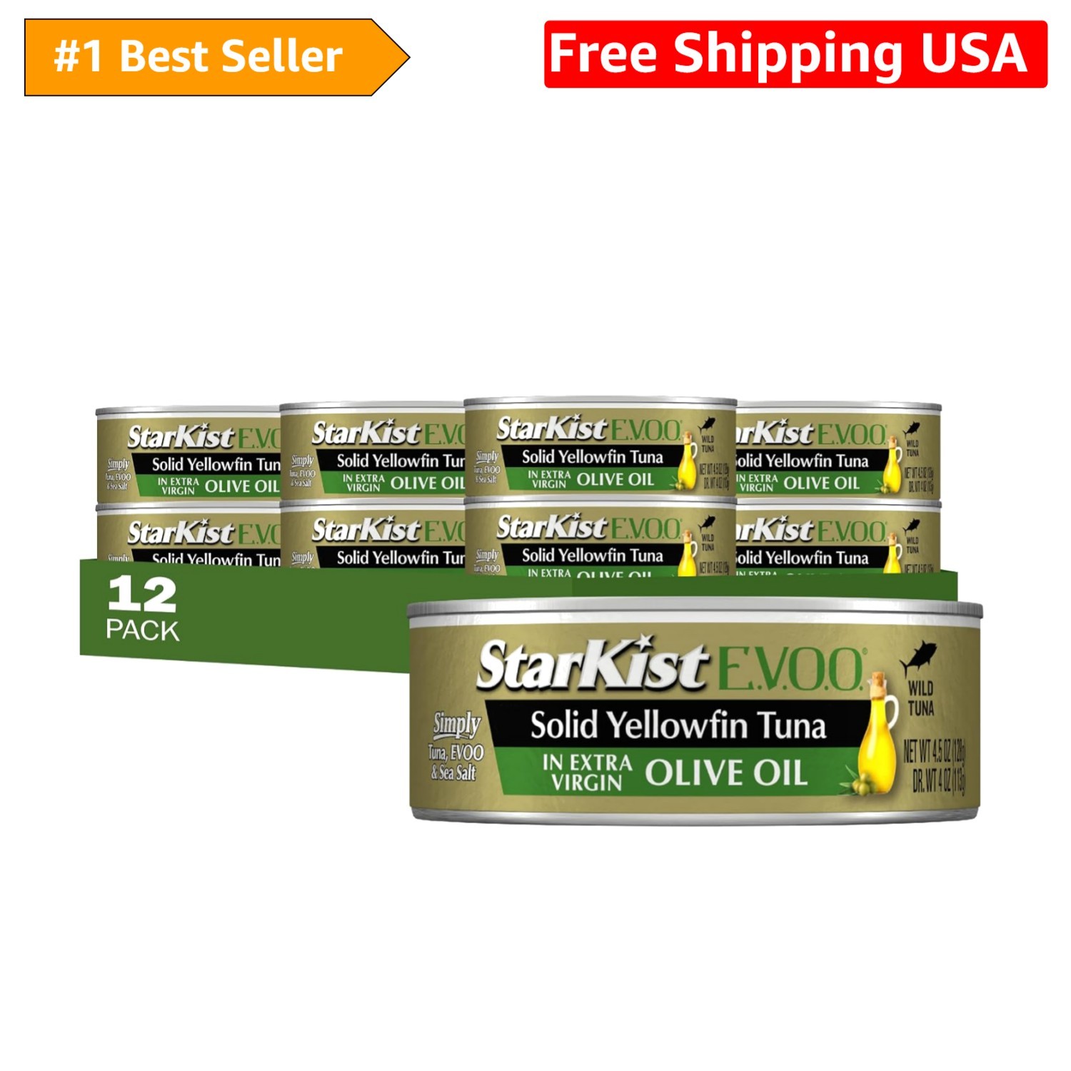 E.V.O.O. Solid Yellowfin/light Tuna in Extra Virgin Olive Oil Packaging may v…