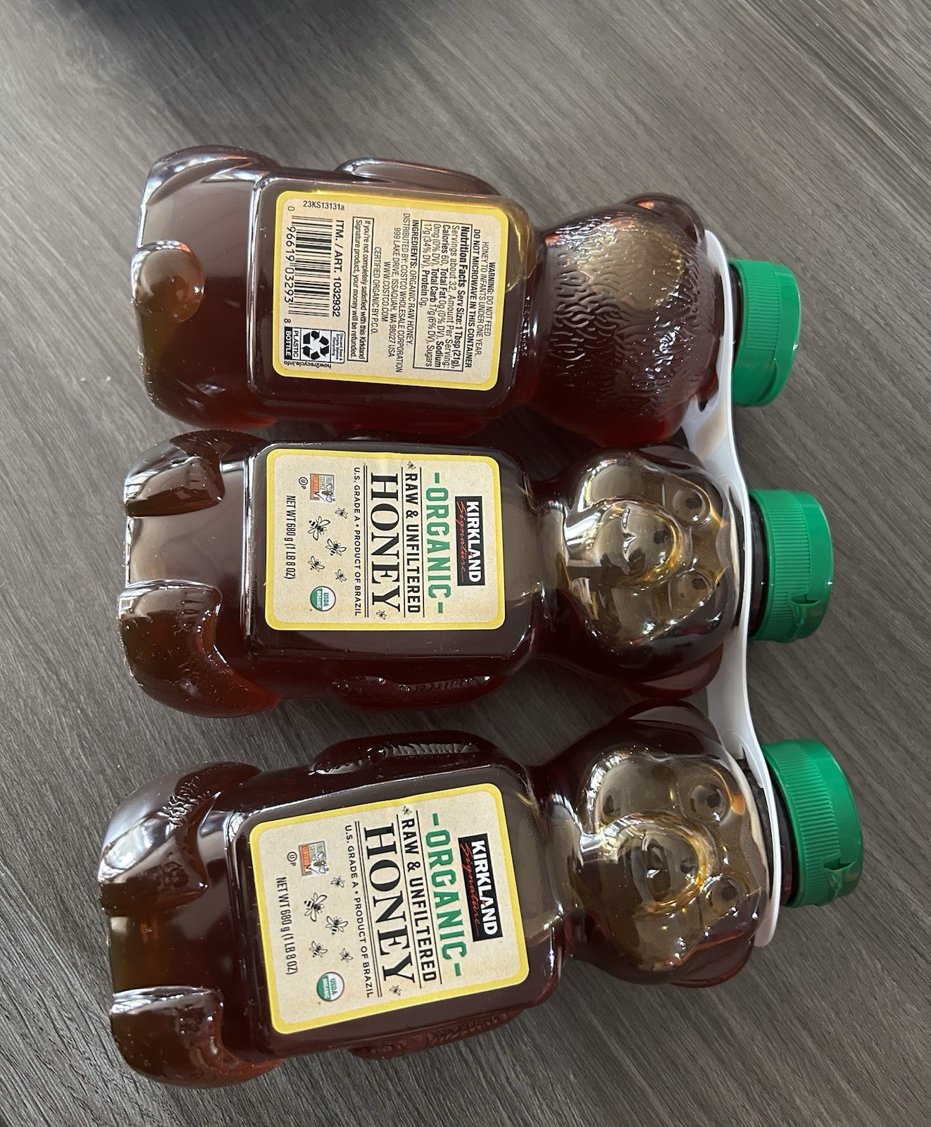 Kirkland Signature Organic Raw Honey (3 Bottles) 100% U.S. Grade A Net. 4.5 LB