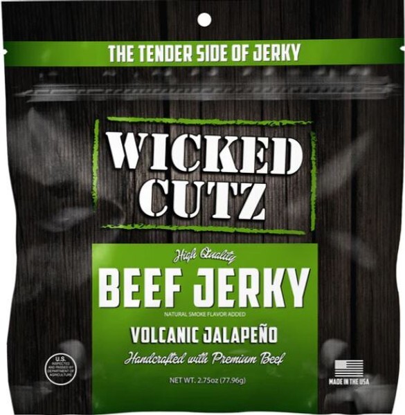 Wicked Cutz | Premium Beef Jerky – Low Calorie & Tender | Jalapeno, (6) x 2.75oz