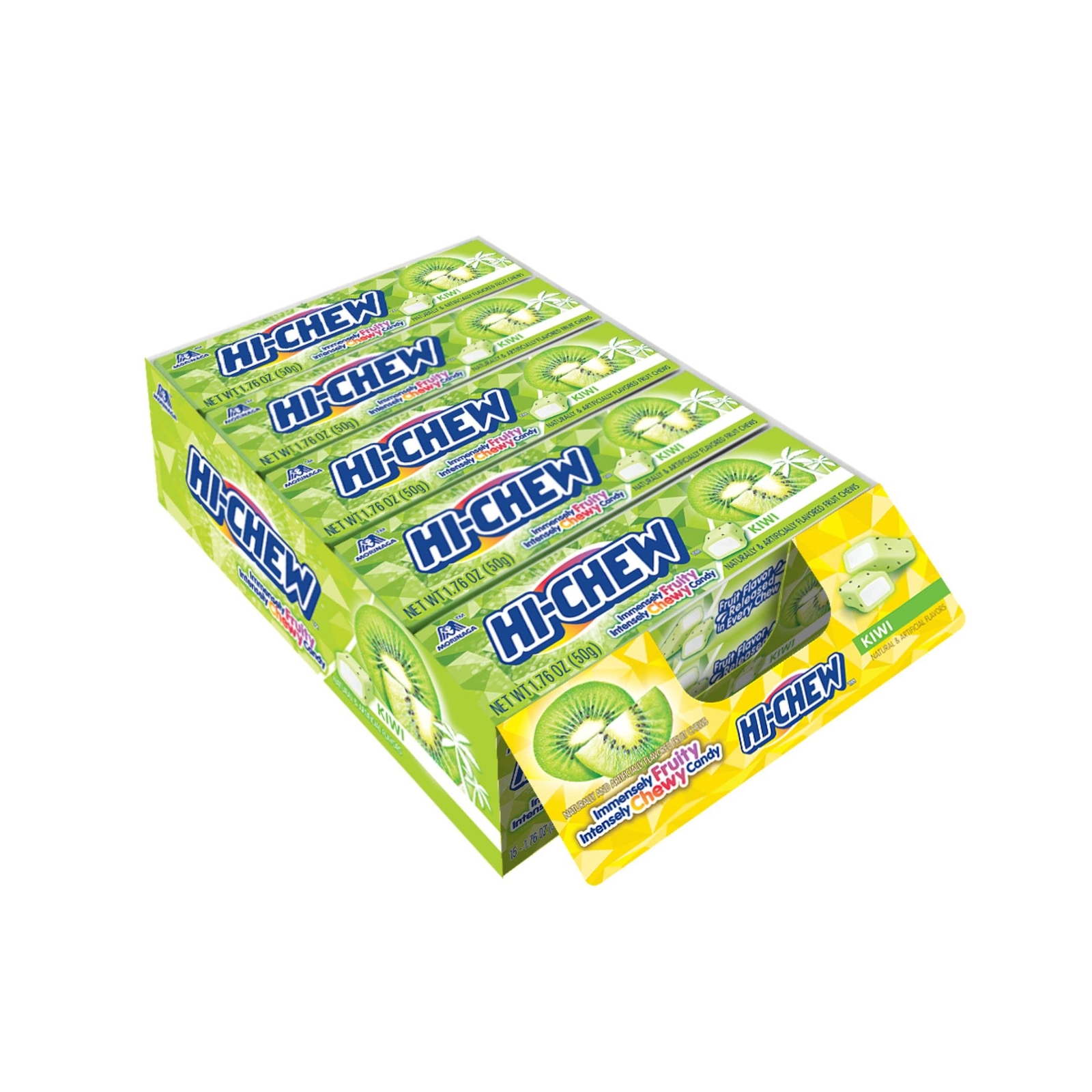 HI-CHEW Kiwi – Box of 15 Sticks, 1.76oz ea | Unique Fun Soft & Chewy Taffy Candy