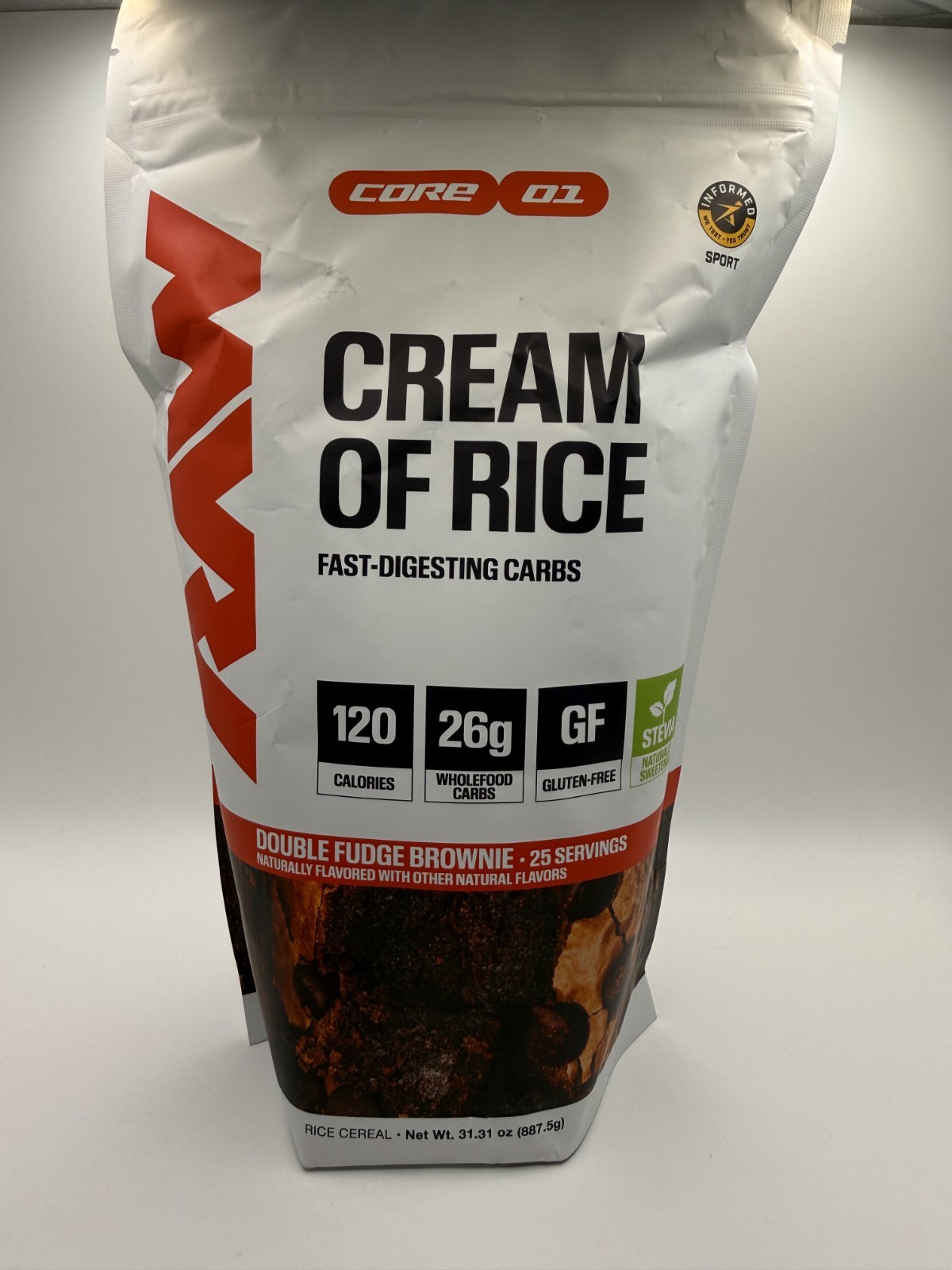 CORE 01 Cream of Rice Cereal Double Fudge Brownie Gluten Free Vegan 25 Servings