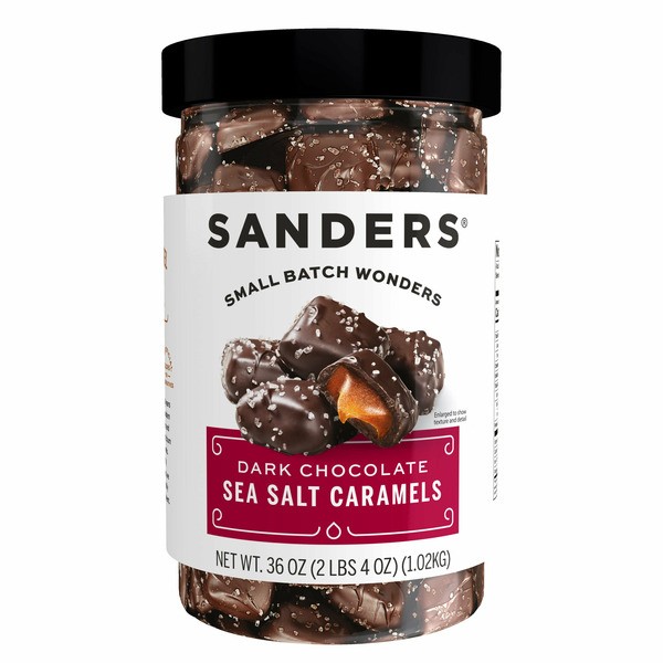 SANDERS DARK CHOCOLATE SEA SALT CARAMELS 36 OZ