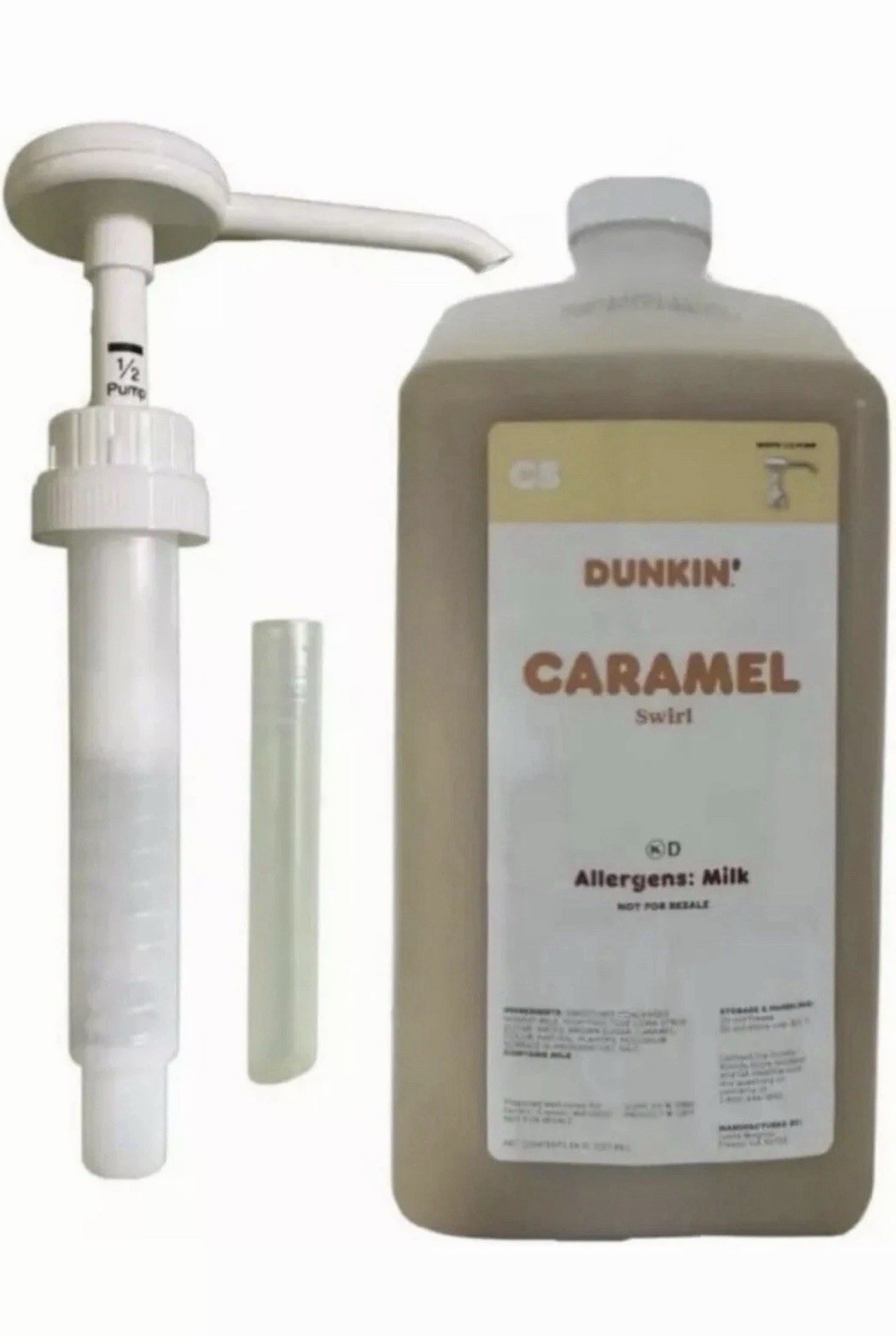 Dunkin Donuts Caramel Swirl Syrup with Pump, 64 oz