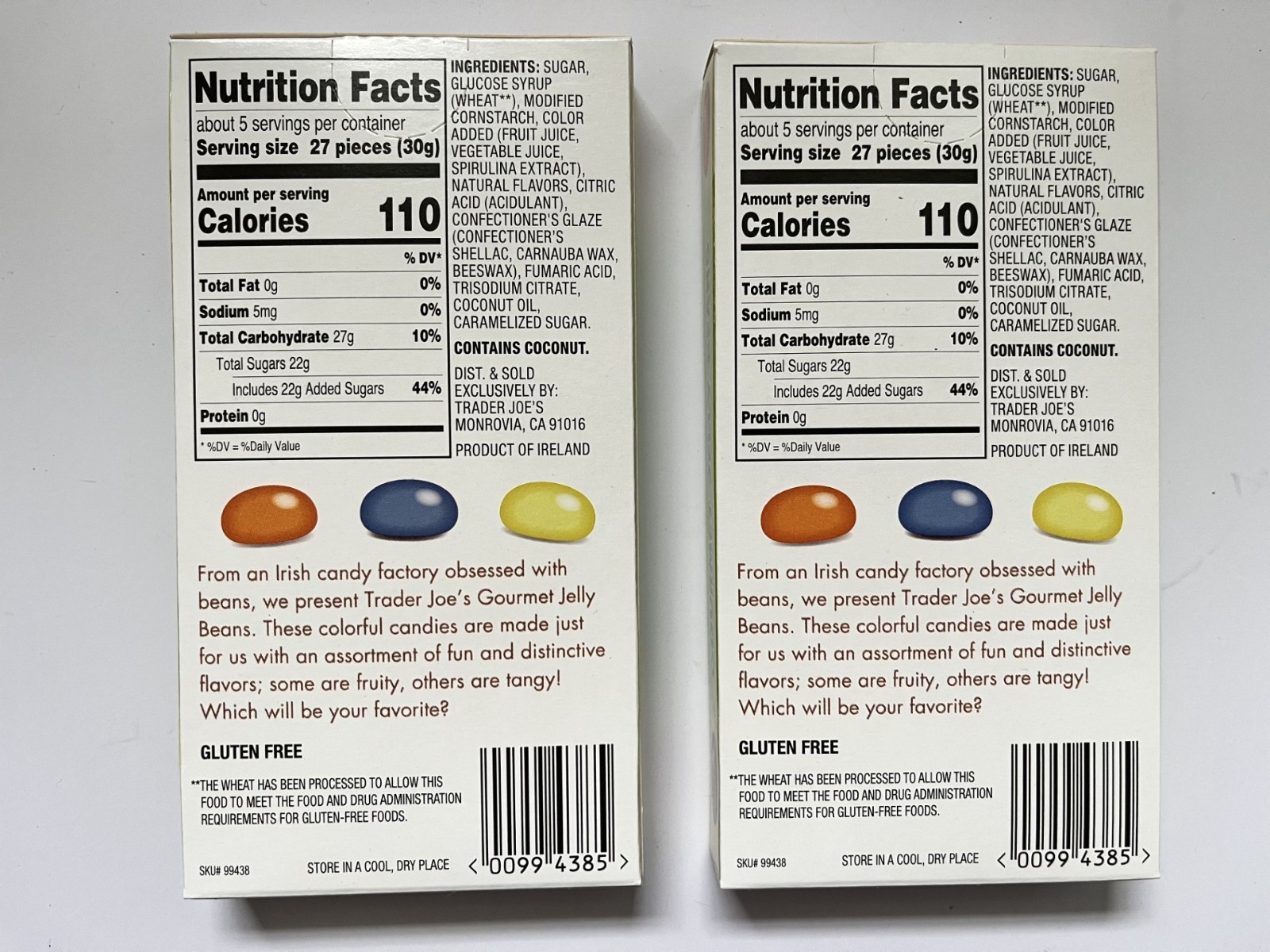 Trader Joe’s Gourmet Jelly Beans Colorful Sweet & Chewy Candy 5oz 142g (2 Boxes)