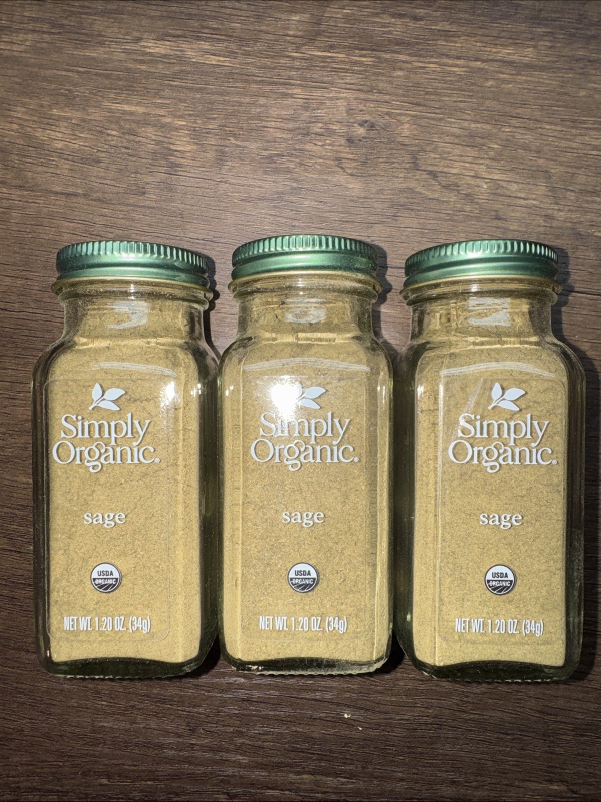 Simply Organic Sage, 1.20oz 3-Pack, Best By Aug 2028
