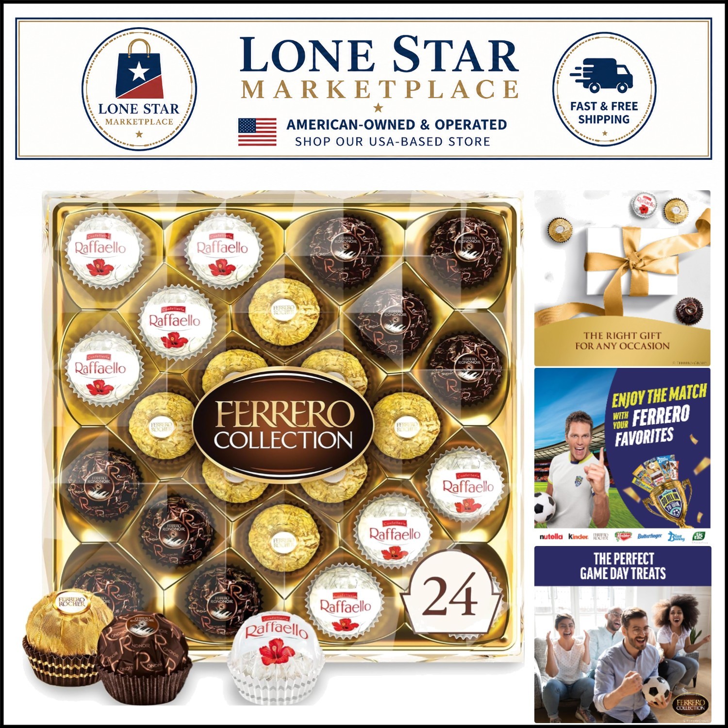 Ferrero Collection: Gourmet Hazelnut Milk Chocolates Gift Box, 24 Count, 9.1 oz