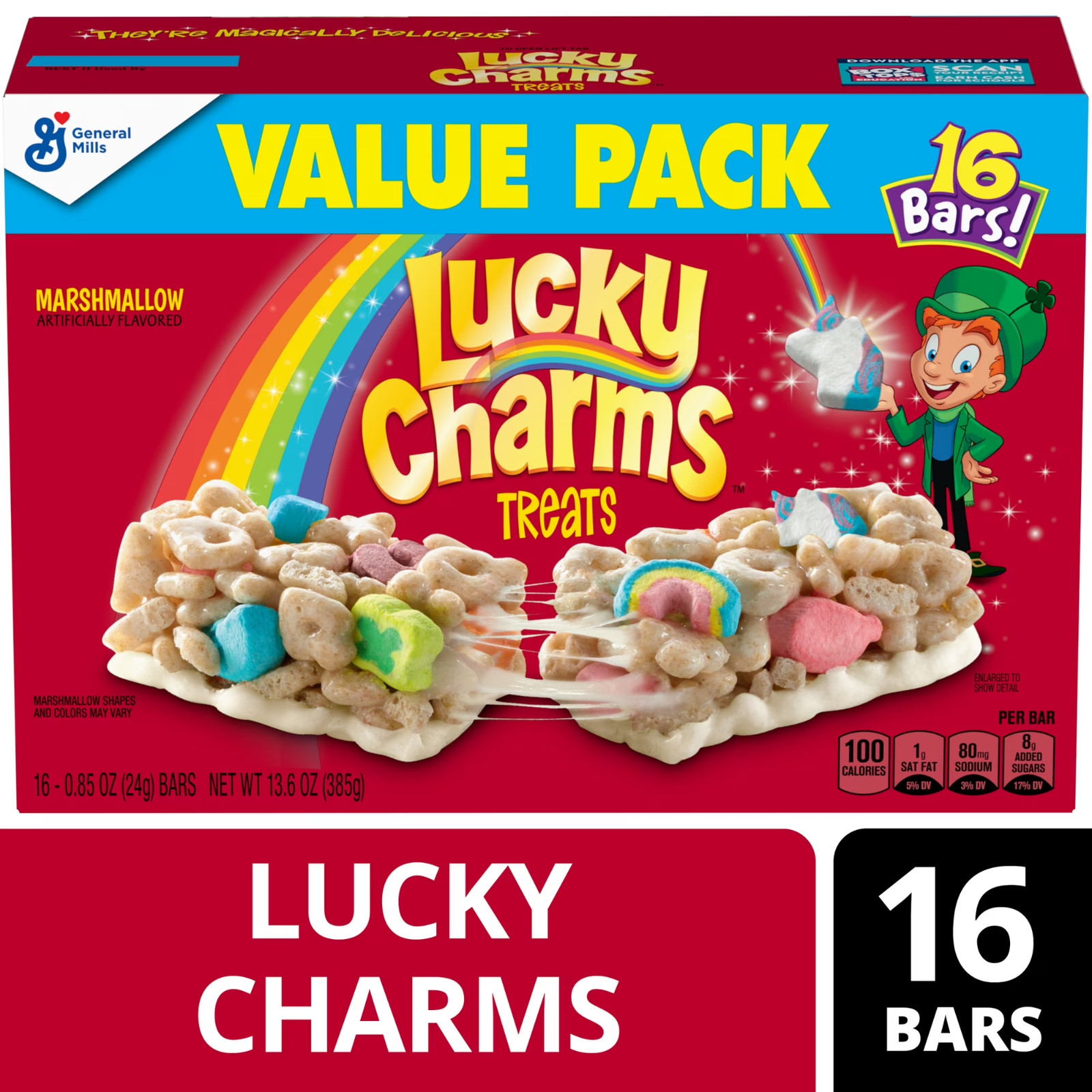 Marshmallow Cereal Treat Snack Bars Value Pack 16 Count 136 Oz Pack of 2 Crispy