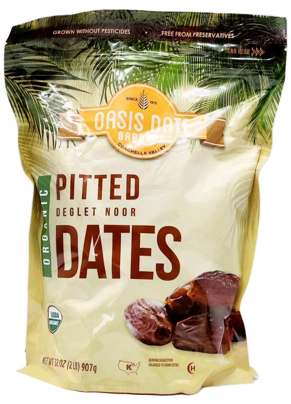 Organic Oasis Date Gardens Pitted Deglet Noor Dates 2 lb Expire 9/9/26 or 1/6/27