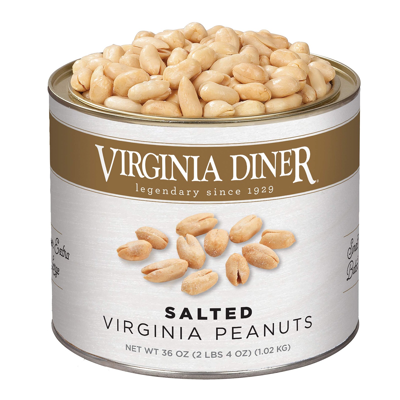 XL Blister Roasted Virginia Peanuts Salted 36 Oz Tin Heart Healthy All Natural