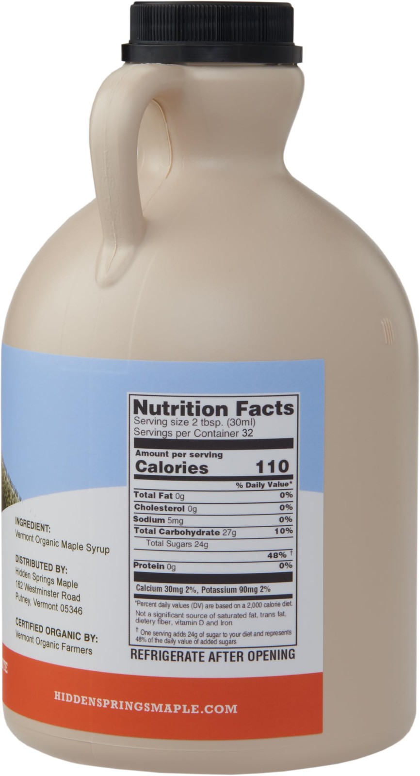 Hidden Springs Maple Organic Vermont 32 Fl Oz (Pack of 1), Amber Rich