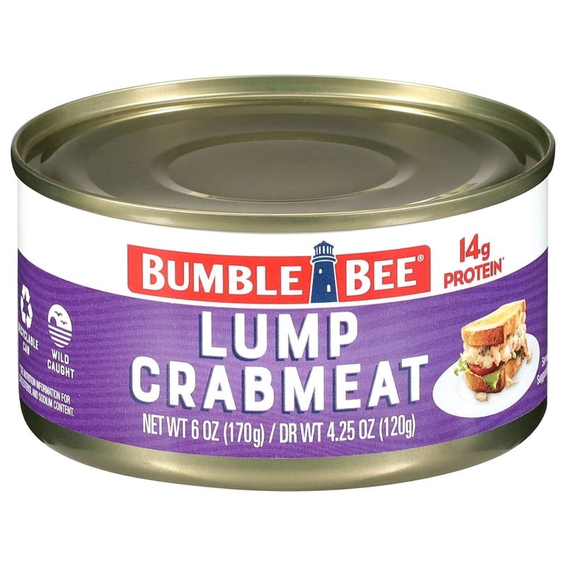 Bumble Bee Canned Lump Crabmeat, Wild Caught, 14g Protein per Serving