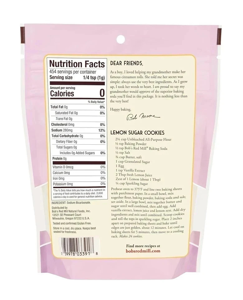 (Pack of 4) Bob’s Red Mill Baking Soda,Non GMO, Vegan, Paleo Friendly,(16 oz )
