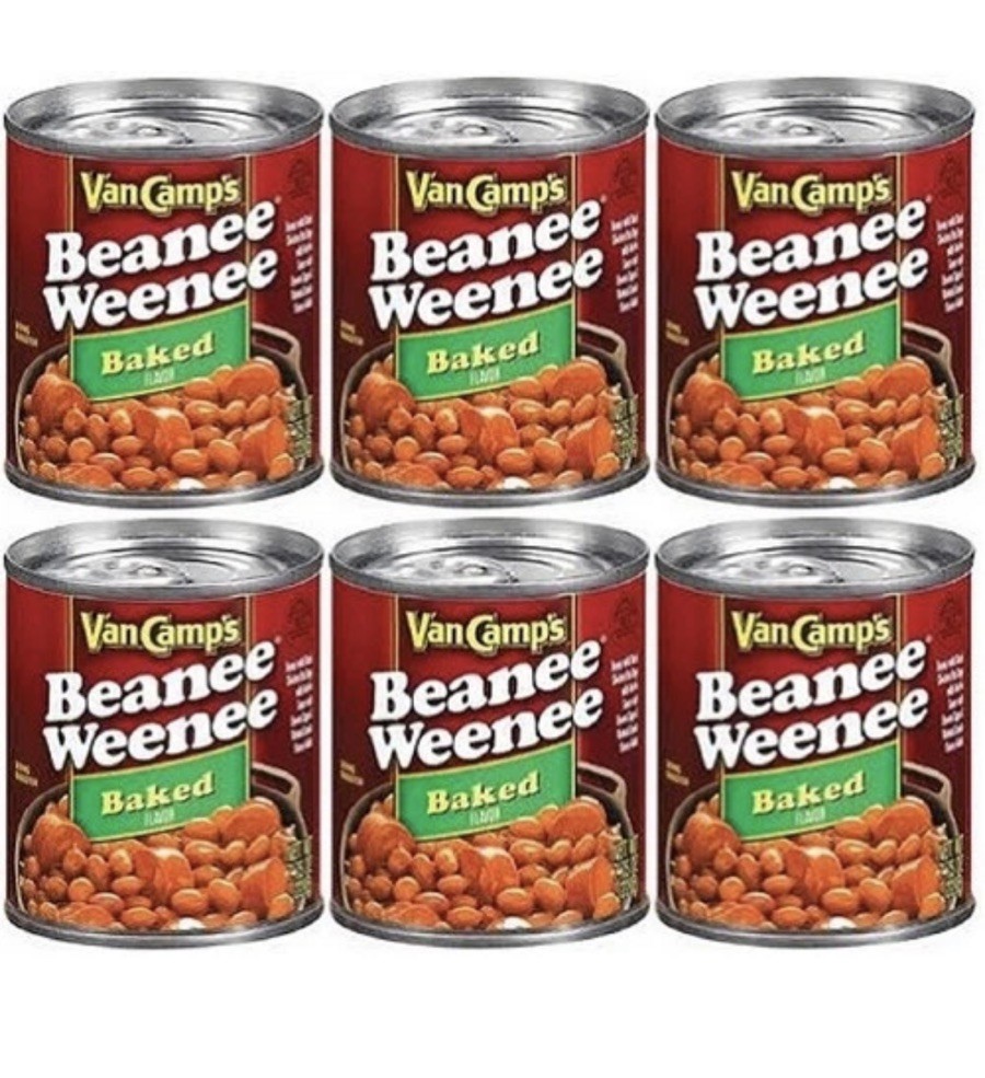 6 X Van Camp’s Baked Beanee Weenee 7.75 oz can Beans Franks Hot Dogs Exp.11/2027