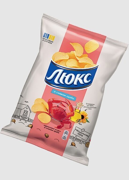 10 pcs Lux chips with CRAB flavor 125 g Potato chips with crab. Snacks