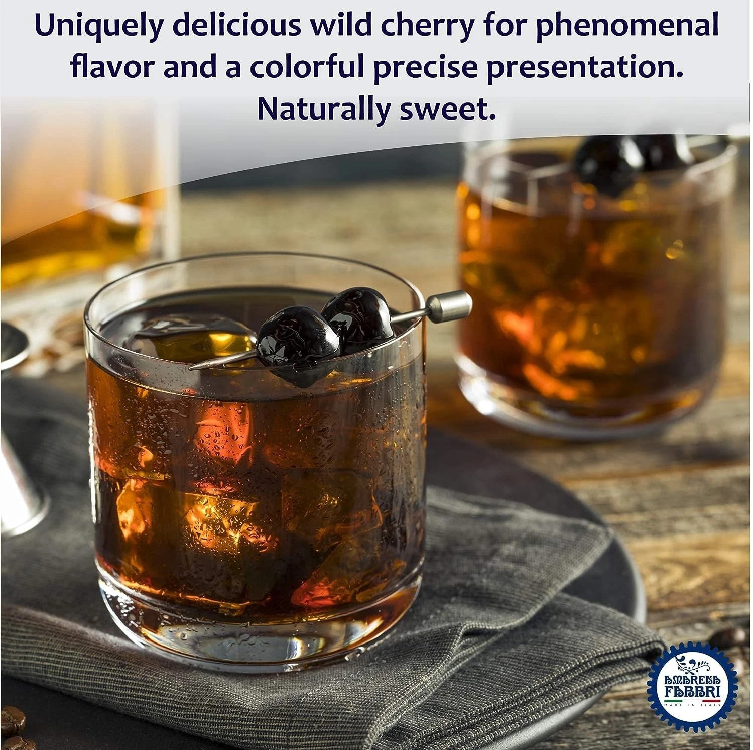 Fabbri Pitted Amarena Wild Cherries in Syrup Gluten Free Non-GMO Vegan 2lb 3.2oz