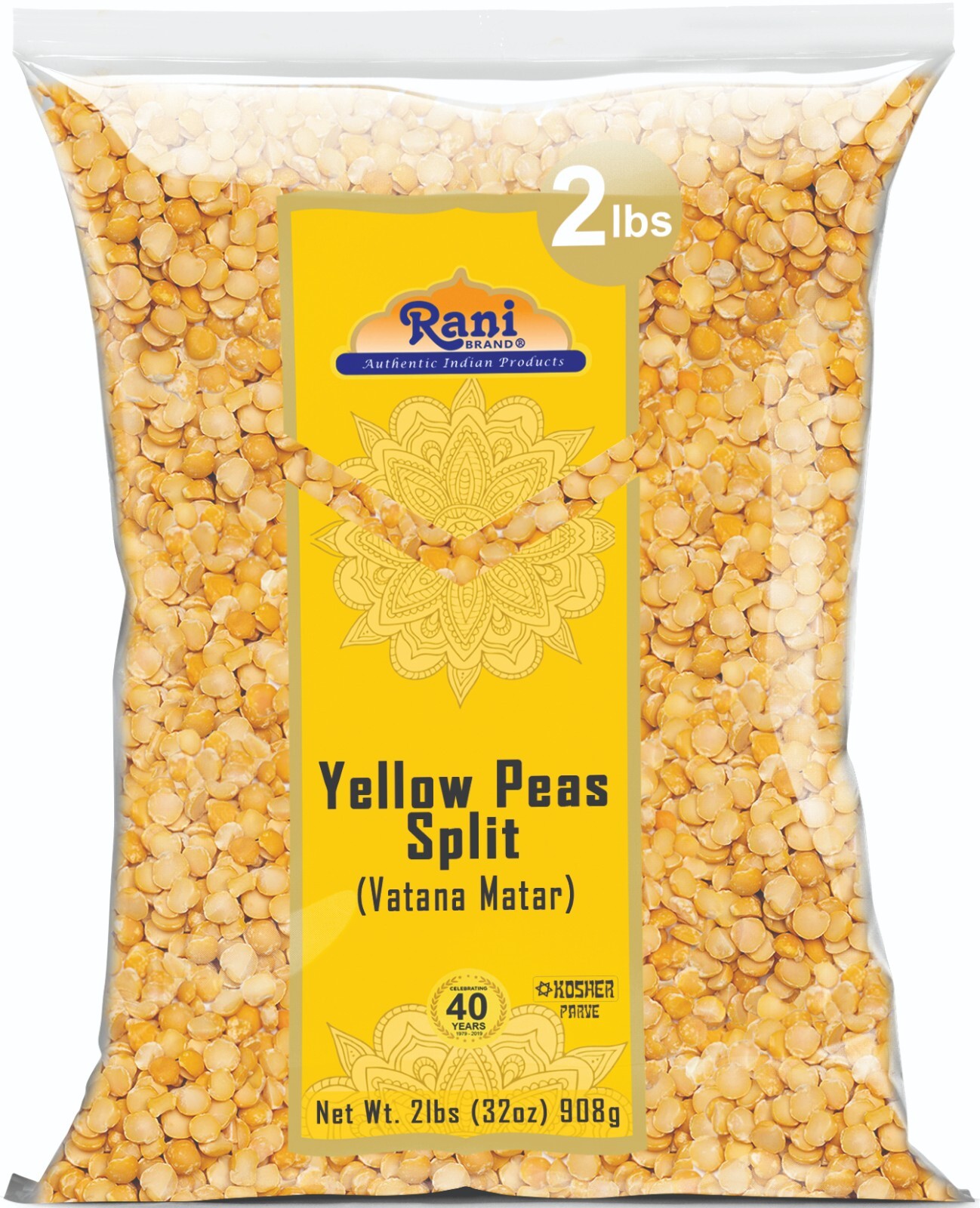 Rani Yellow Peas Split, Dried (Vatana, Matar) 32oz (2lbs) 907g