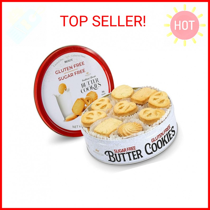 Gluten Free Sugar Free Butter Cookies 36 Count Traditional Danish Cookies, Premi