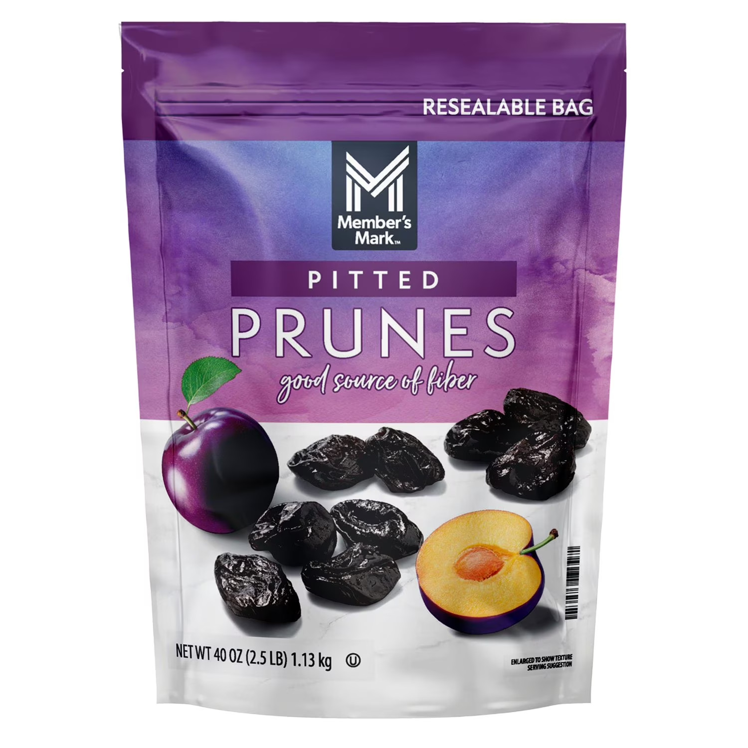 Member’s Mark Dried Pitted Prunes 40 oz Resealable Bag Natural Snack