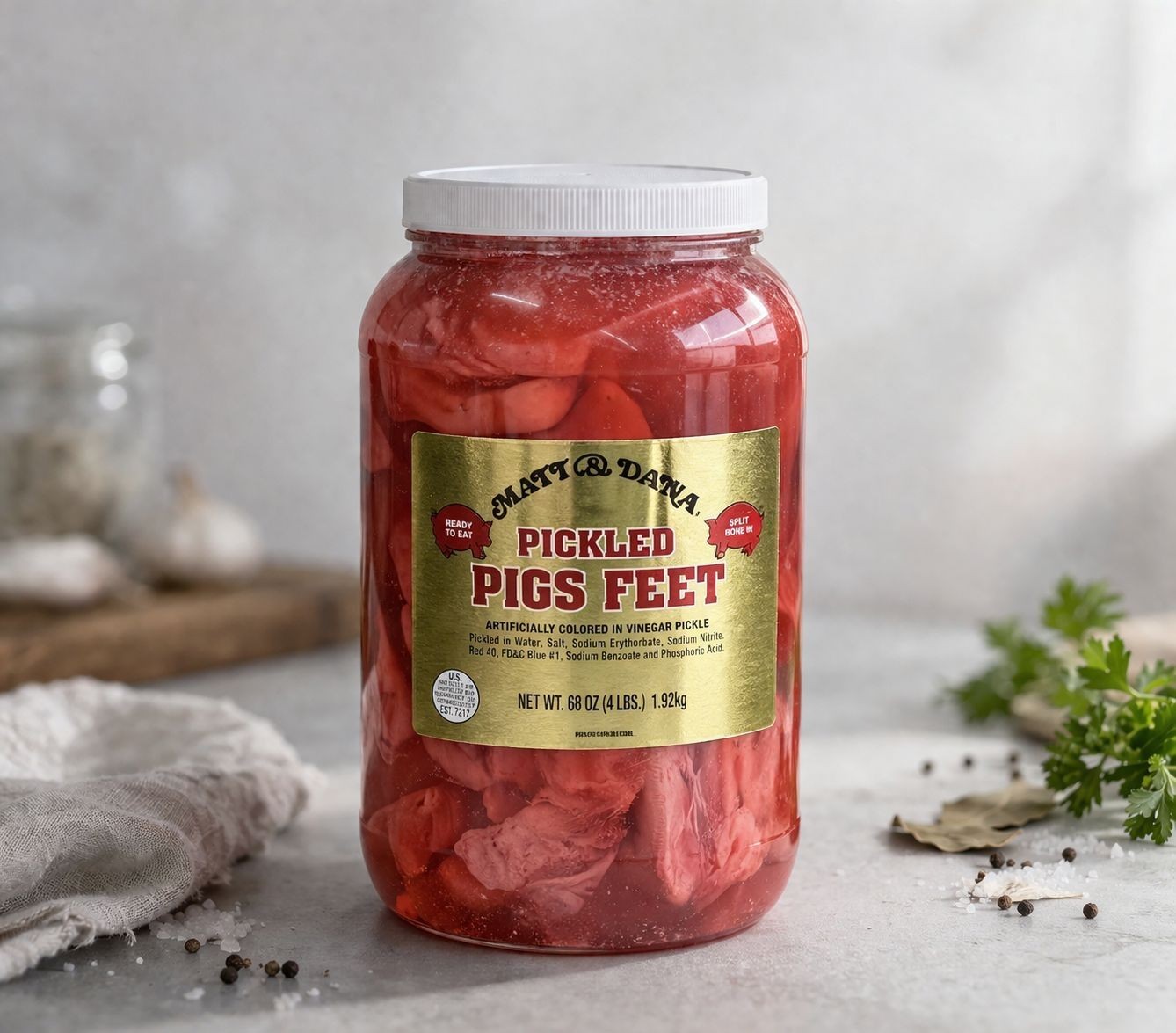 1 Gallon (4.25lb) Authentic Louisiana Pickled Pig’s Feet READY TO EAT