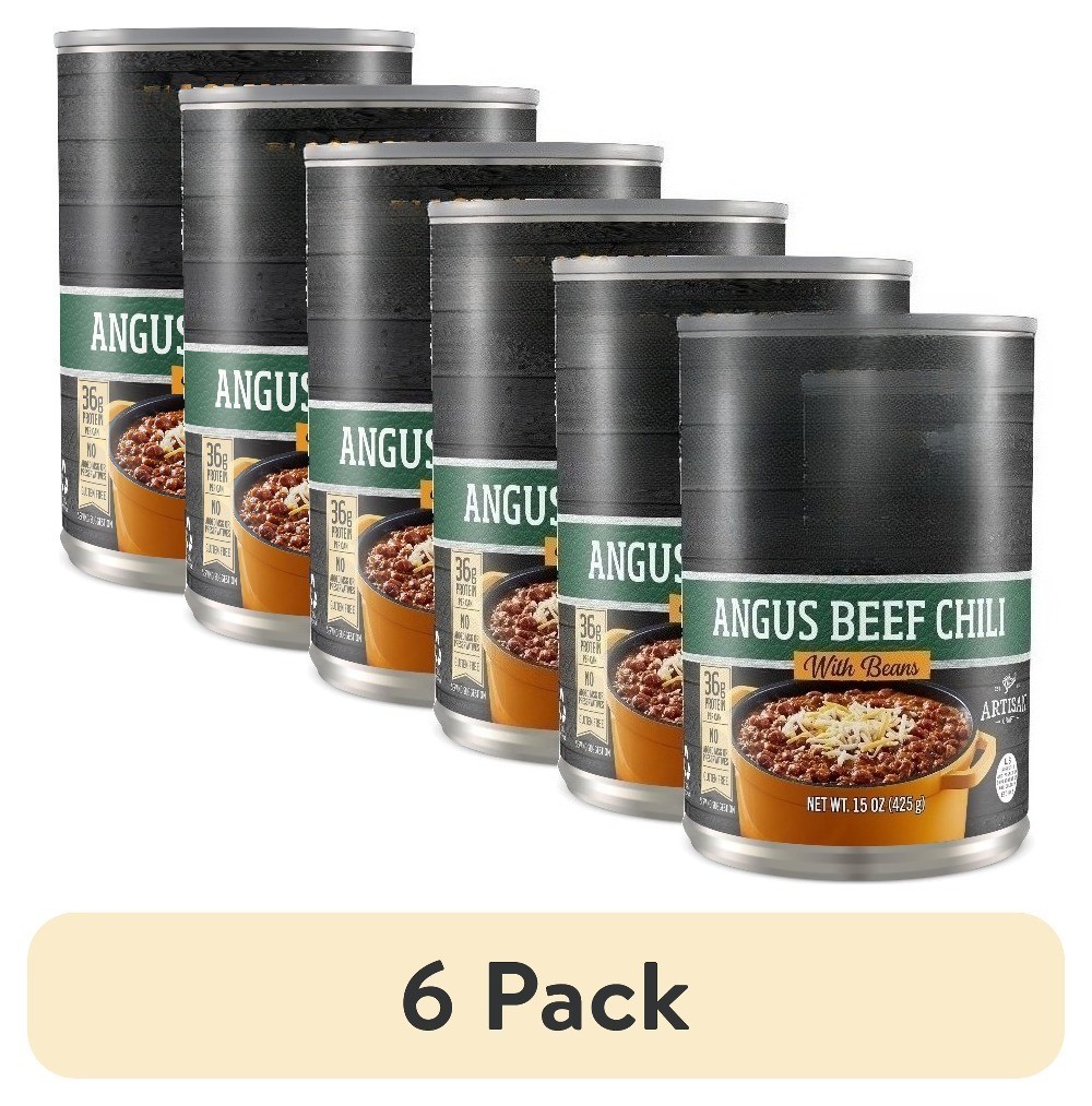 (6 pack) Angus Beef Chili with Beans 15 oz. Can Savory