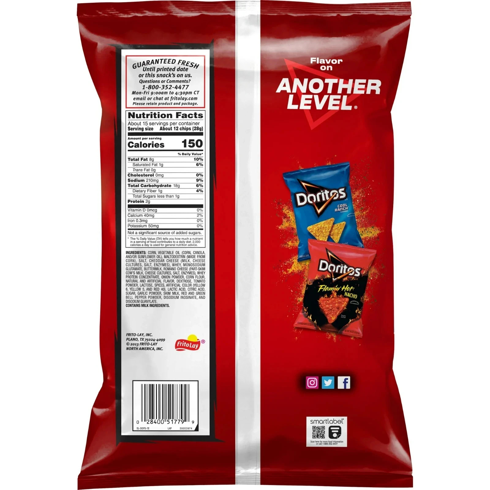 Doritos Nacho Cheese Tortilla Chips 14.5 oz Large Party Size Bag Snack