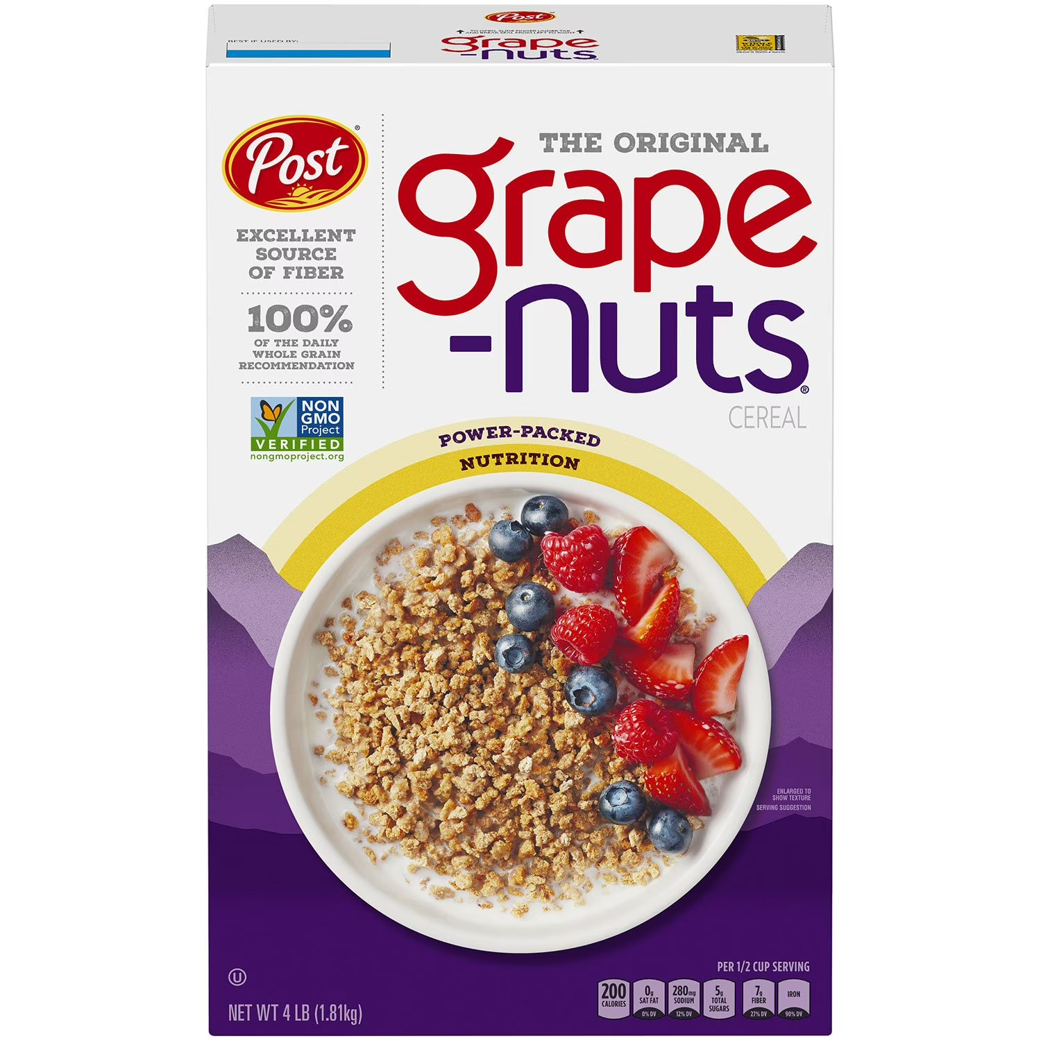 Grape Nuts Original Cereal 64 oz Non-GMO Whole Grain Crunchy Bulk Box