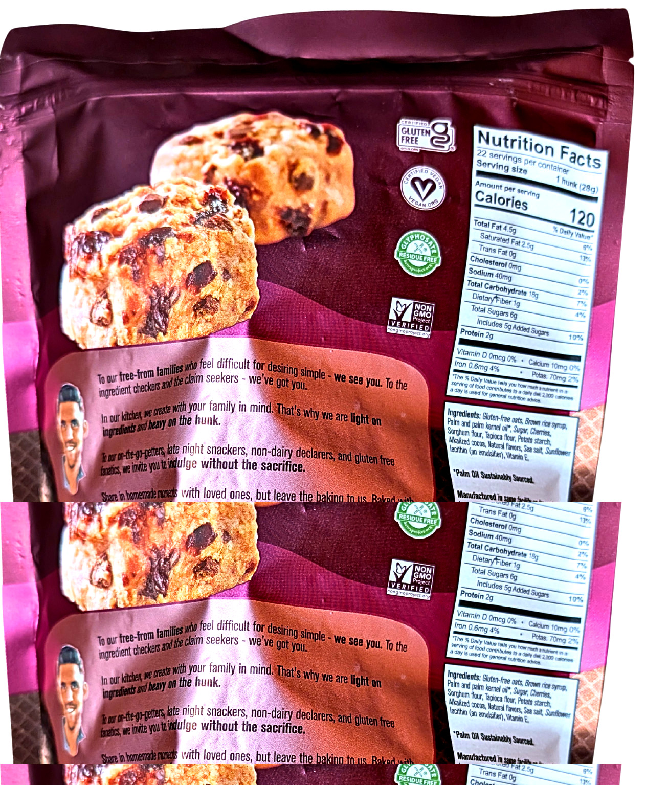 Heavenly Hunks Oatmeal Dark Chocolate Michigan Cherry Cookies 22 Oz EXP 05/2027