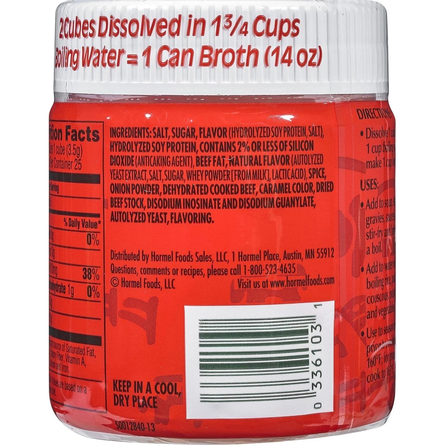 Herb-ox Beef Bouillon Cubes, Beef Stock Seasoning, 25 Ct, 3.25 Oz