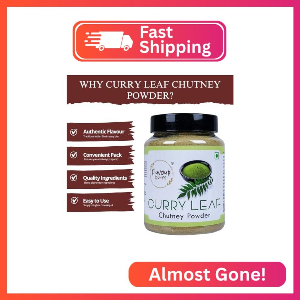 Flavour Drum Curry Leaf Chutney Powder,7 oz (200 g) | Podi | Healthy | Fresh and