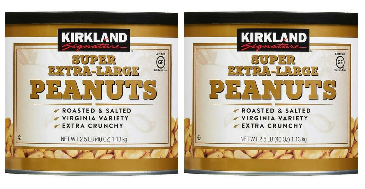 2 Packs Kirkland Signature Super Extra-Large Peanuts 2.5 lbs Each, Total 5 lbs