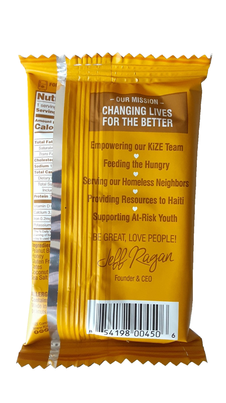 24 KiZE Life Changing Bars Peanut Butter Honey 1.5 oz (43 g) Per Bar 1/10/2027
