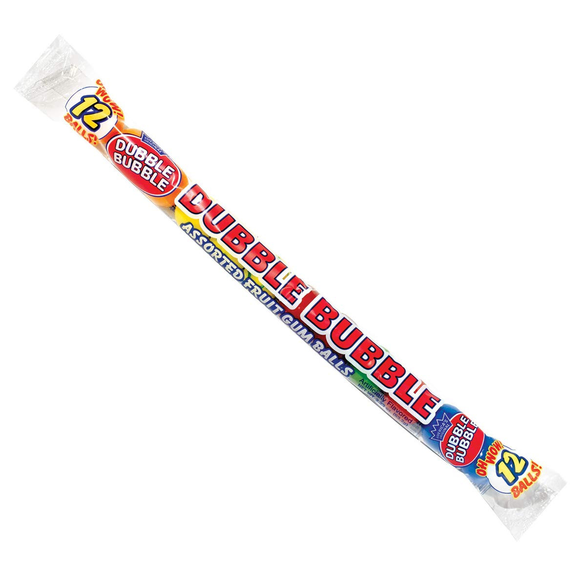 Gumballs, 24 Pack of 12-Gumball Tubes in Assorted Fruit Flavors, 12 Count (Pack