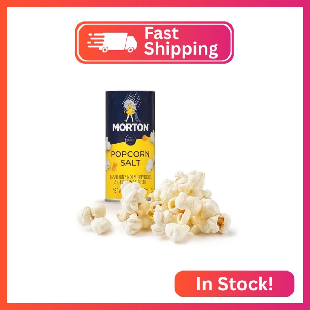 Morton Popcorn Salt, (3.75 oz), 2-Pack, Perfect for Popcorn & Seasoning
