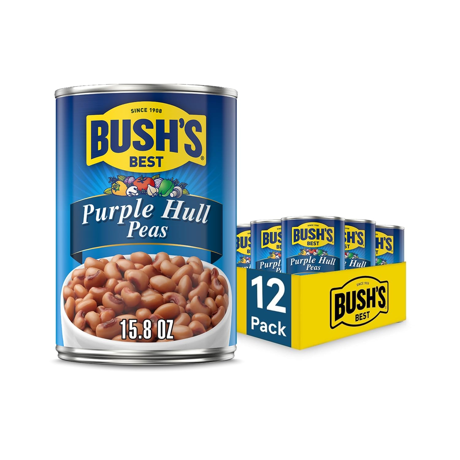 15.8 oz Canned Purple Hull Peas, Source of Plant Based Protein and Fiber, Low…