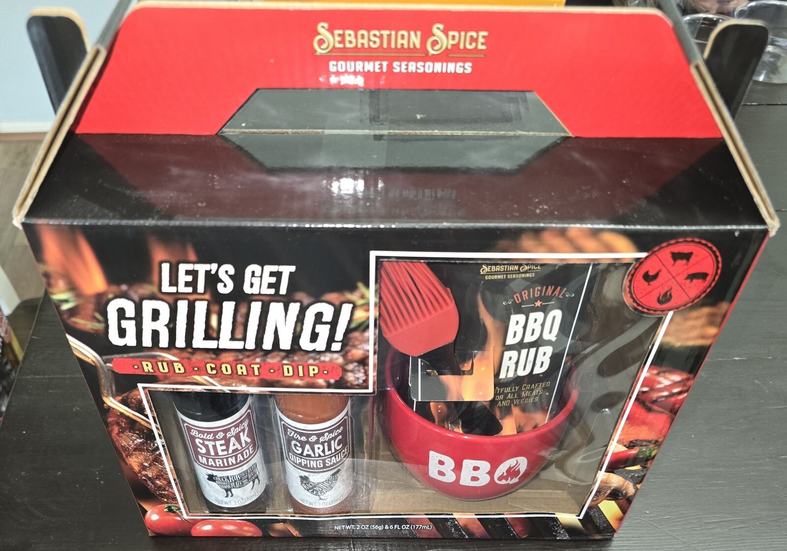 Sebastian Spice BBQ Seasoning Grilling Gift Set Rub Brush & Bowl NEW