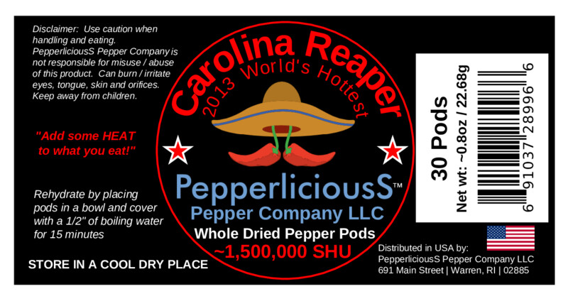 30 DRIED CAROLINA REAPER Pods – WORLDS HOTTEST CHILE PEPPER – Super Hot Quality