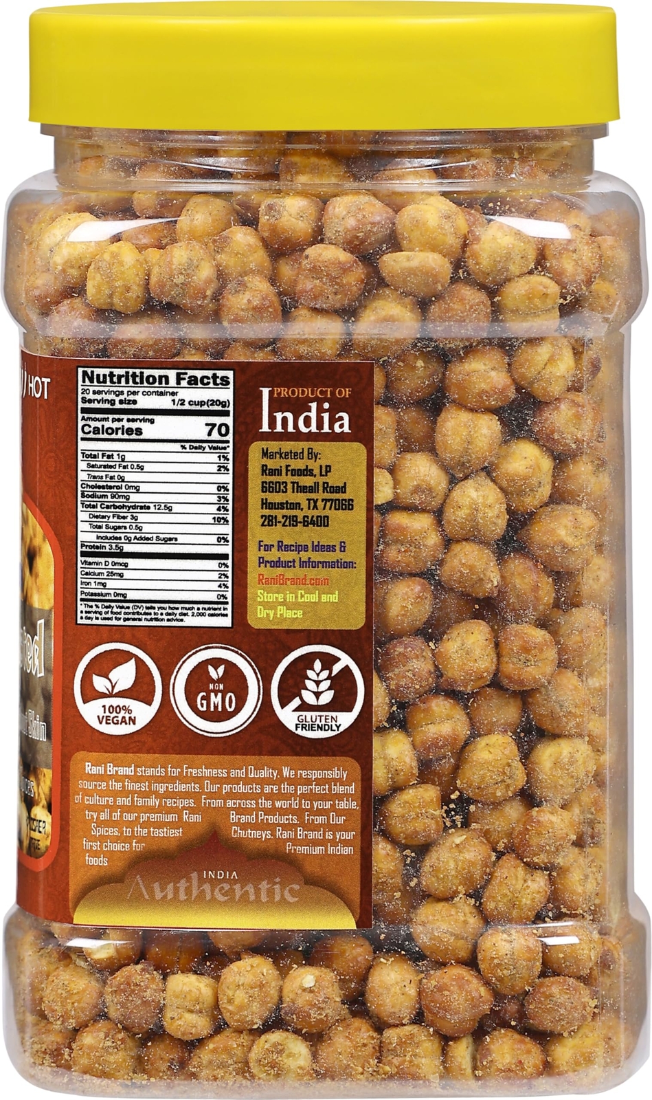 Rani Roasted Chana (Chickpeas) Masala Flavor 14oz (400g) PET Jar