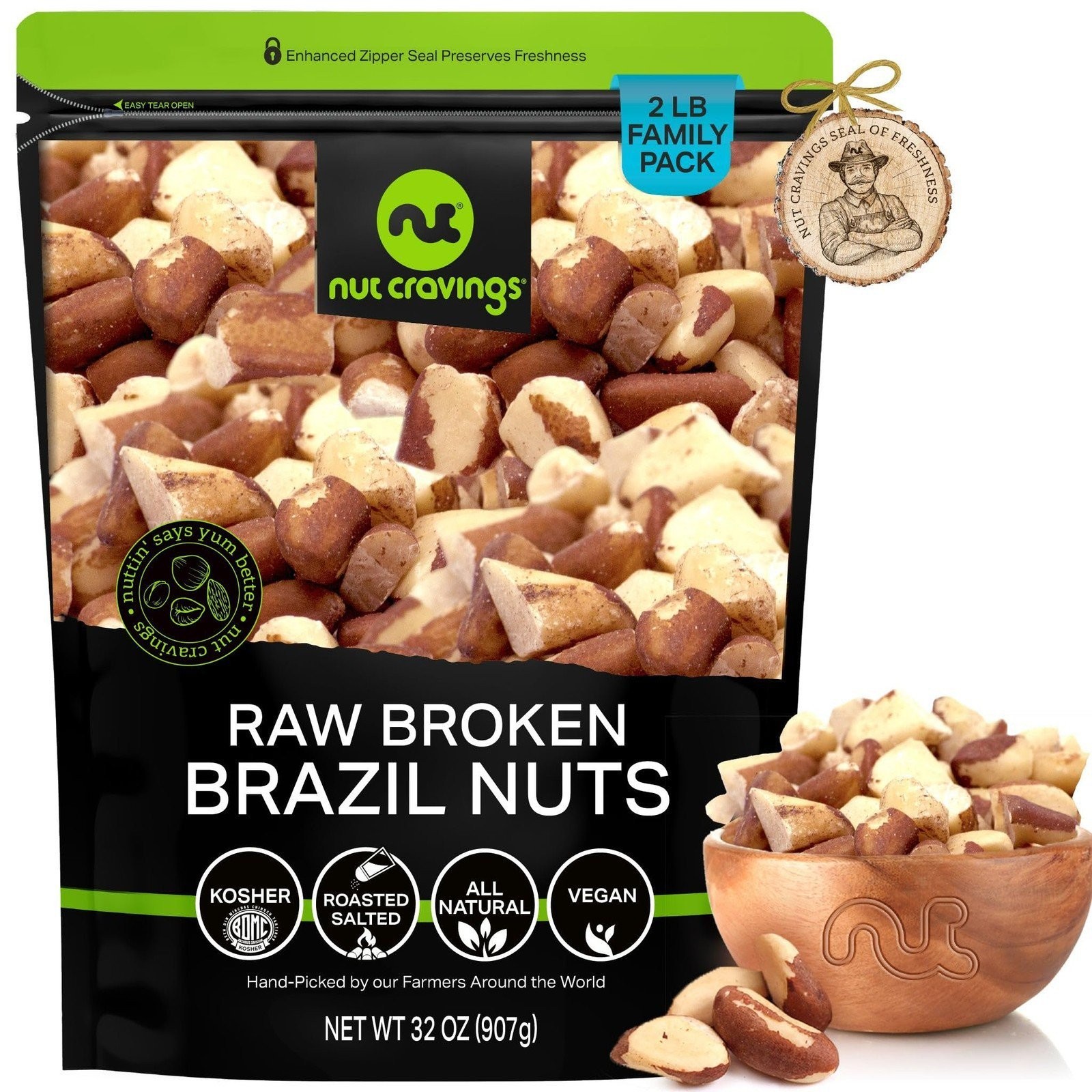 NUT CRAVINGS – Raw Broken Brazil Nuts, Unsalted, No Shell, Whole, (16oz – 1…