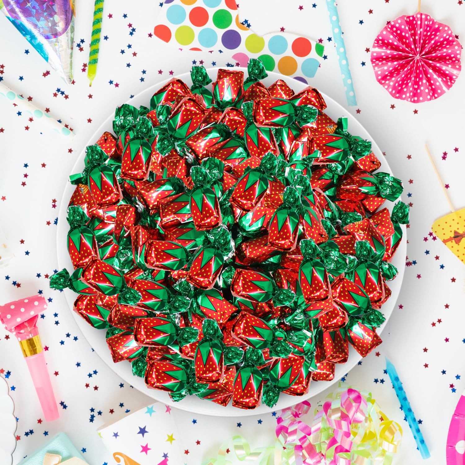 Strawberry Filled Hard Candy Bon Bons 2 lbs Bulk Pack – Individually Wrapped …