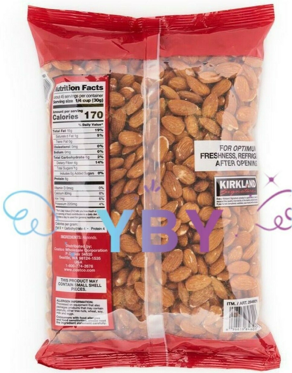 Kirkland Signature Supreme Whole Almonds 3 lb