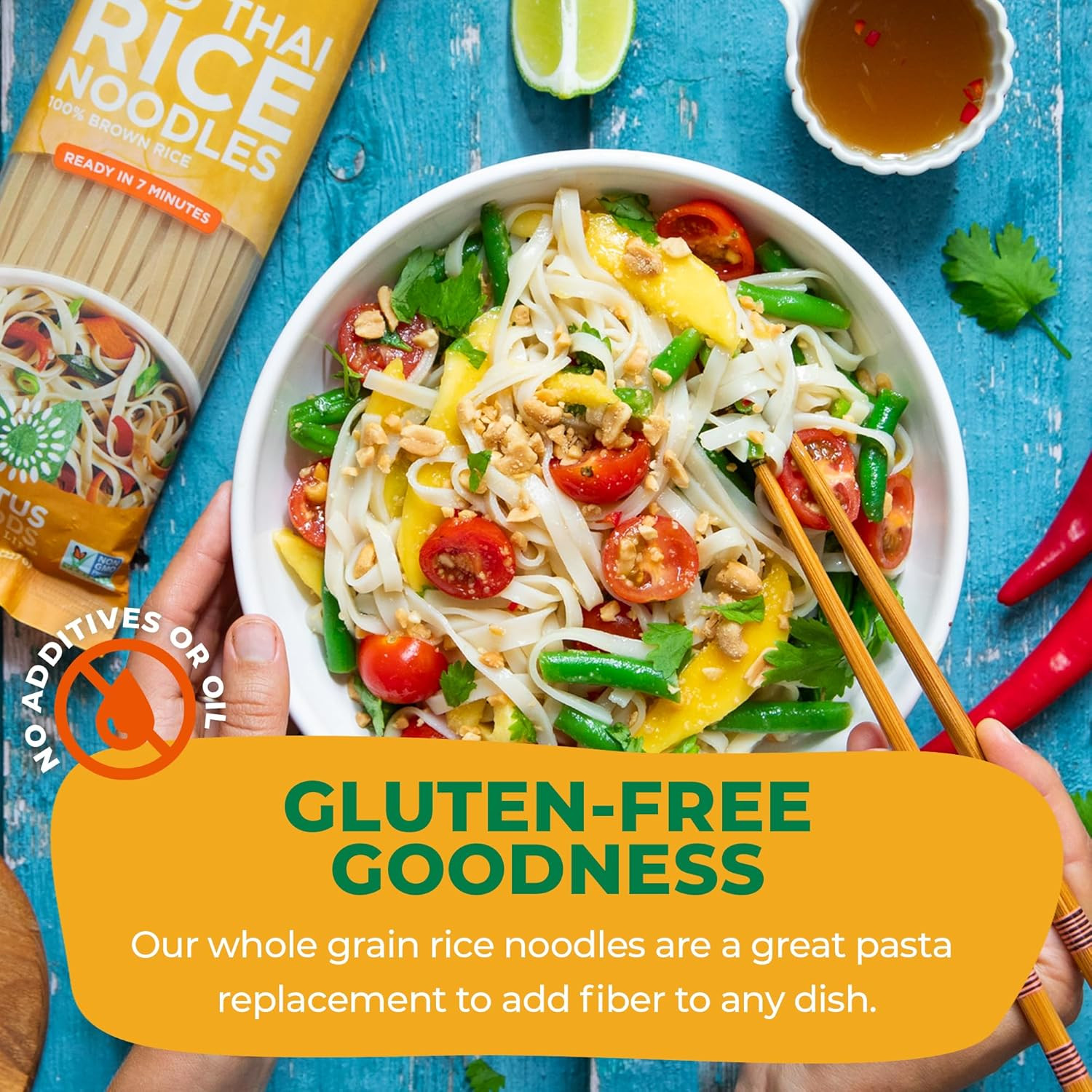Lotus Foods Organic Brown Rice Pad Thai Noodles – Asian Style Noodles for Stir F