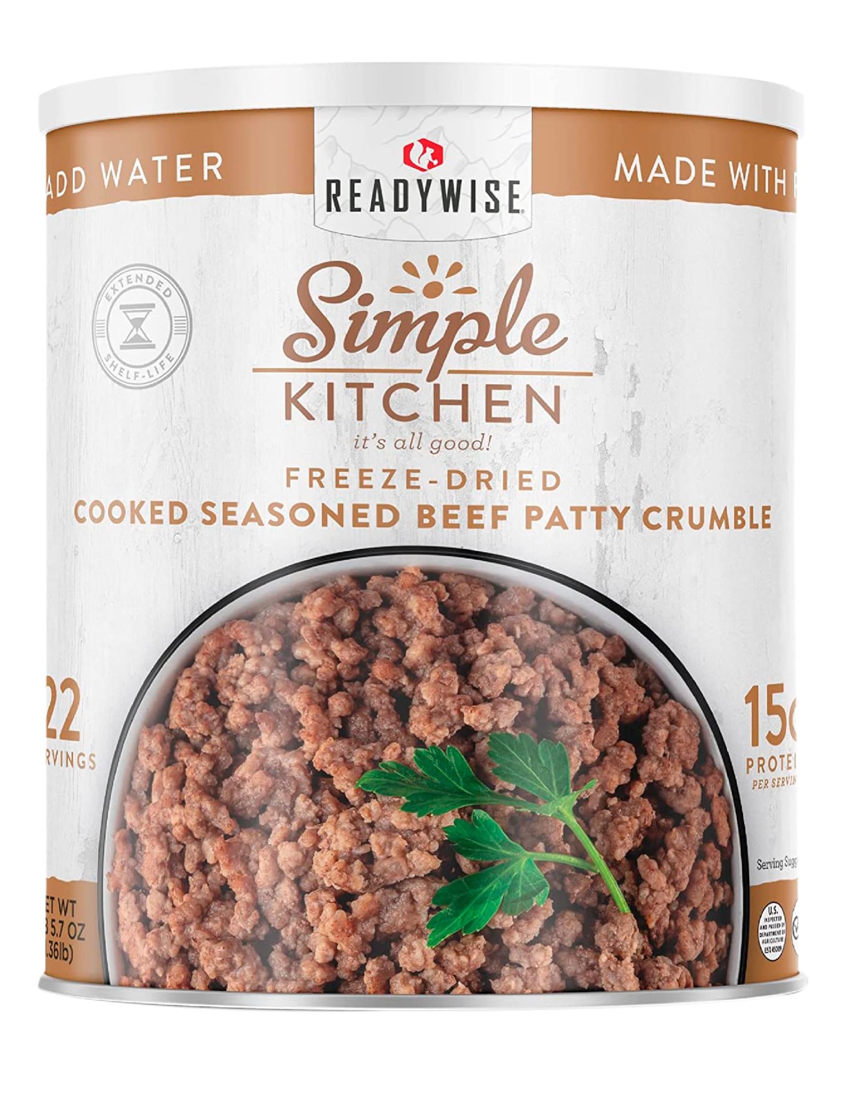 ReadyWise Simple Kitchen Seasoned 22 Servings – Beef Patty Crumble