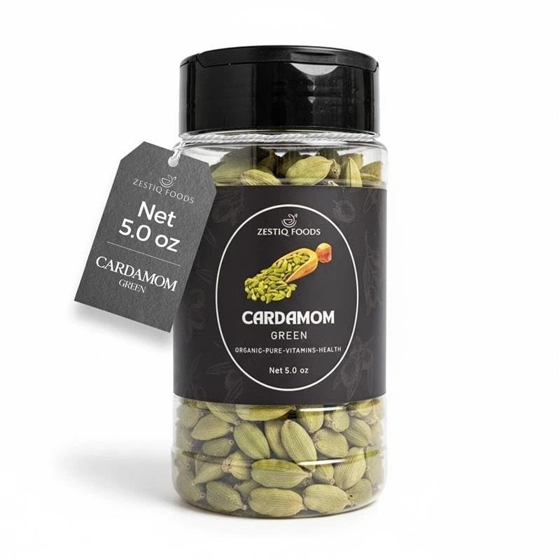 Whole Green Cardamom Pods 5 oz | Organic, Aromatic Spice for Cooking & Health