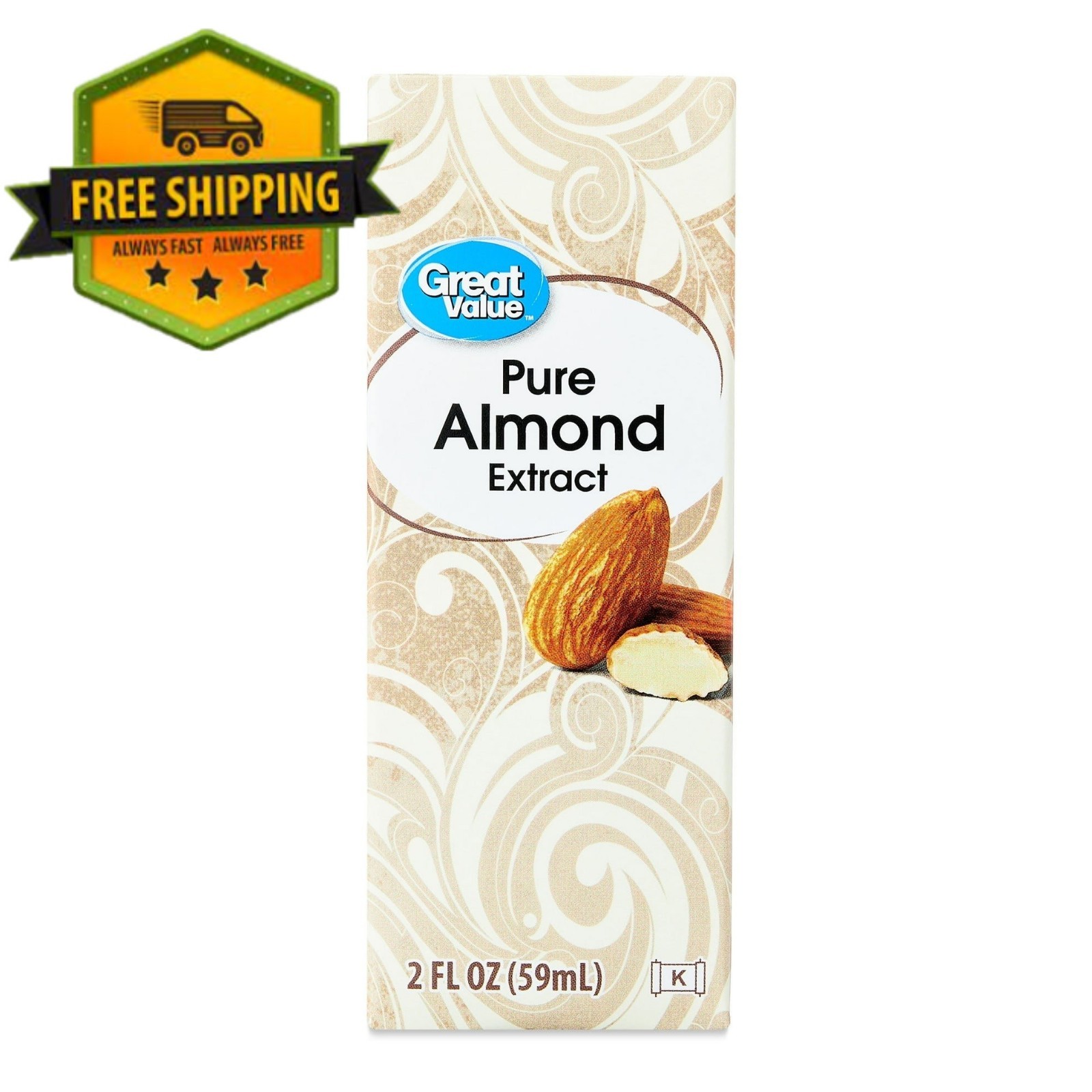 Great Value Pure Almond Extract, 2 fl oz Bottle